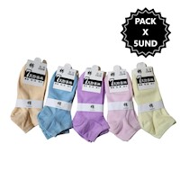Medias calcetines taloneras de colores para mujer - Pack X5
